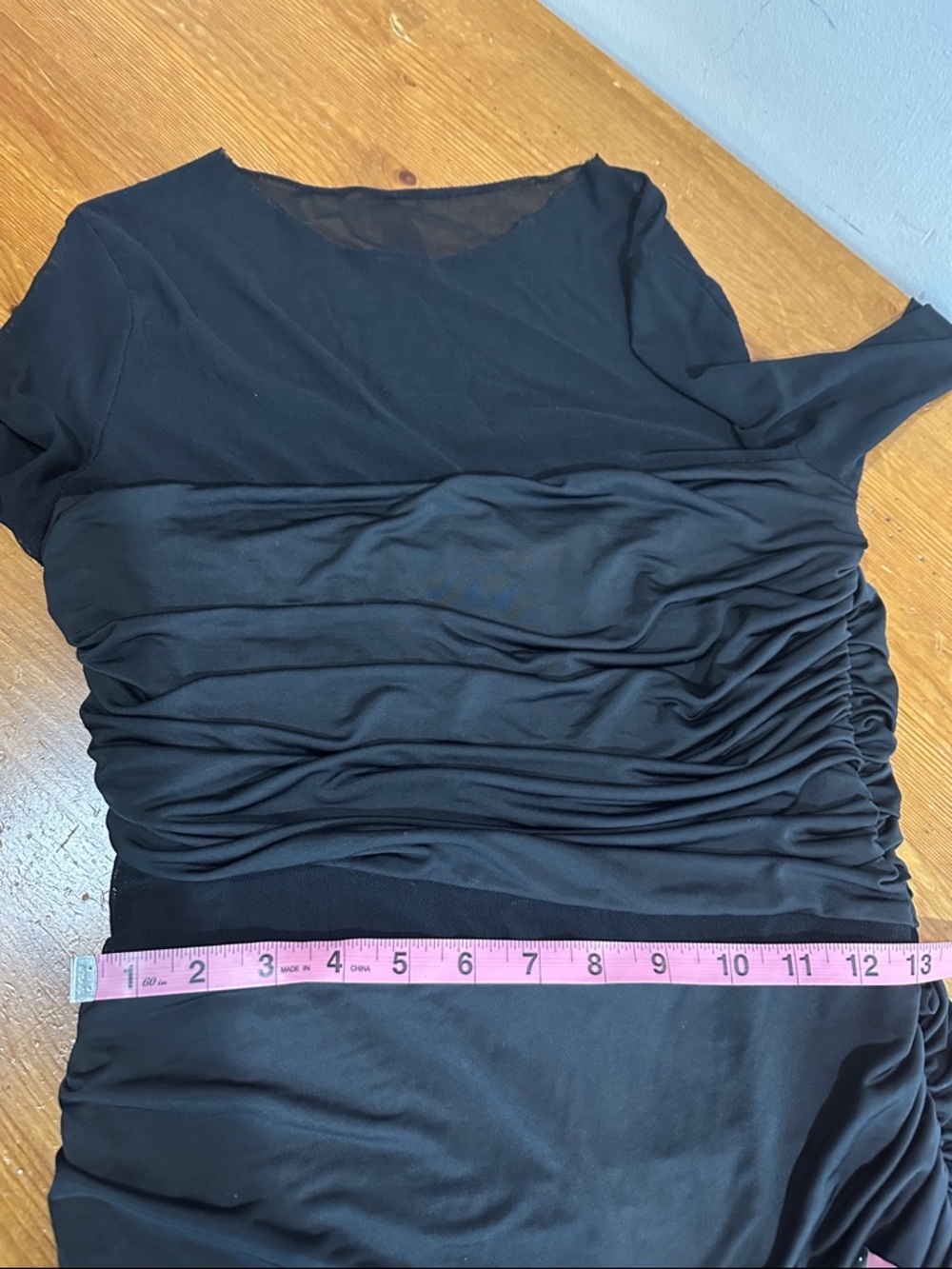 Meshki Black Sheer Ruched Maxi Dress - Picture 9 of 12